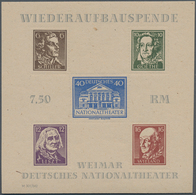 20009 Sowjetische Zone - Thüringen: 1946, Theaterblock Auf Grauweißem, Gummierten Papier Mit Feiner Netzst - Other & Unclassified
