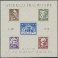 20024 Sowjetische Zone - Thüringen: 1946, Theaterblock Auf Weißem Papier Mit Wasserzeichen X Ohne Gummieru - Other & Unclassified