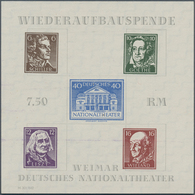 20027 Sowjetische Zone - Thüringen: 1946, Theaterblock Mit Wz. XZ "Stufen Flach Fallend" (von Der Rückseit - Other & Unclassified