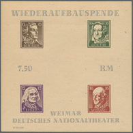 20036 Sowjetische Zone - Thüringen: 1946, Ausgesucht Schöner Block "Wiederaufbau Des Deutschen Nationalthe - Other & Unclassified