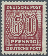 20086 Sowjetische Zone - West-Sachsen: 1945: 60 Pfg. Steigendes Wasserzeichen, Karminbraun, Postfrisches Q - Other & Unclassified