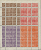 20089 Sowjetische Zone - West-Sachsen: 1945, Freimarken Ziffern, Beide Großbögen (gefaltet), Postfrisch Mi - Autres & Non Classés