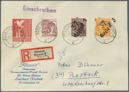 20128 Sowjetische Zone - Bezirkshandstempel - VIII - Bez. 37 (Schwerin): 1948, Freimarke 15 Pf U.a. Auf Po - Andere & Zonder Classificatie