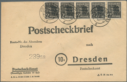 20135 Sowjetische Zone - Allgemeine Ausgaben: 1948, 5 X 2 Pf Arbeiter Maschinenaufdruck, Seltene Portogere - Sonstige & Ohne Zuordnung