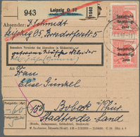 20141 Sowjetische Zone - Allgemeine Ausgaben: 1948, 30 Pf Arbeiter Maschinenaufdruck, 3 Versch. Paketkarte - Andere & Zonder Classificatie