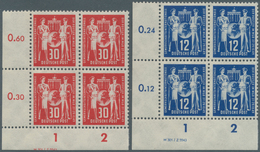 20178 DDR: 1949, 12 Pfg. Und 30 Pfg. Postgewerkschaft, Kompletter Postfrischer Satz Aus Der Linken Unteren - Sonstige & Ohne Zuordnung