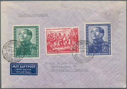 20196 DDR: 1951. Chinesen Kpl. Auf LuPo-FDC (5gr) Nach Schweden Mit Ersttagsstempel "Langburkersdorf über - Other & Unclassified