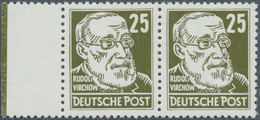 20210 DDR: 1952/1953. 25 Pfg. "Köpfe" Im Postfrischen Waagerechten Paar Vom Linken Seitenrand, Linke Marke - Sonstige & Ohne Zuordnung