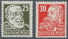 20212 DDR: 1953, 25 Pfg. Virchow Und 30 Pfg. Engels, Zwei Postfrische Werte, Unsigniert. Fotobefund Mayer - Other & Unclassified