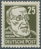 20214 DDR: 1953, 25 Pfg. Virchow, Gestrichenes Papier, Wasserzeichen X II, Postfrisch, Unsigniert. Fotobef - Autres & Non Classés