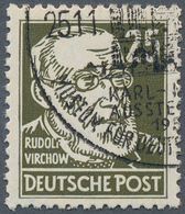 20216 DDR: 1952, 25 Pfg Virchow Auf Gestrichenem Papier Mit Wz. XII, Entwertet Mit Teilstempel "BERLIN C 2 - Sonstige & Ohne Zuordnung