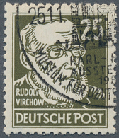 20216 DDR: 1952, 25 Pfg Virchow Auf Gestrichenem Papier Mit Wz. XII, Entwertet Mit Teilstempel "BERLIN C 2 - Andere & Zonder Classificatie