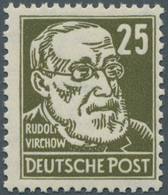 20218 DDR: 1925, 25 Pfg. Persönlichkeiten Auf Gewöhnlichem Papier Mit Plattenfehler: 'gebrochene Ohrmusche - Other & Unclassified