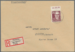 20233 DDR: 1953, 84 Pf Bräunlichkarmin Köpfe, Portogerechte Einzelfrankatur Auf Einschreibebrief Von THALH - Other & Unclassified