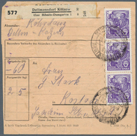 20240 DDR: 1953, 6 Pf Blauviolett Fünfjahrplan, 10 Stück Als Portogerechte Massen-MeF Auf Paketkarte Von D - Other & Unclassified