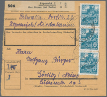 20242 DDR: 1953, 80 Pf Dkl'türkisblau Fünfjahrplan, Partie Mit 3 Versch. Paketkarten, Dabei Einzelfrankatu - Other & Unclassified