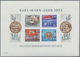 20244 DDR: 1953, Blockausgaben Karl-Marx-Jahr, Gezähnt Und Geschnitten Mit Wasserzeichen2 Y II, Postfrisch - Other & Unclassified
