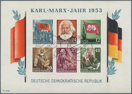 20245 DDR: 1953, Blockausgaben Karl-Marx-Jahr, Gezähnt Und Geschnitten Mit Wasserzeichen2 Y I, Entwertet M - Other & Unclassified