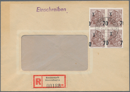 20254 DDR: 1954, 4er-Block 70 Pf A. 84 Pf Siena, Dabei Jede Marke Mit Sehr Stark Verschobenem Wertaufdruck - Other & Unclassified