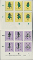 20308 DDR: 1968: Käfer Ungezähnt In Originalfarben, 6 Werte Komplett In 6er-Blocks Vom Eckrand Mit Vollstä - Other & Unclassified