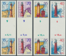 20361 DDR: 1974: DDR, Leuchttürme 15-40 Pfg. UNGEZÄHNT In Originalfarben, 4 Werte In Senkrechten ZWISCHENS - Other & Unclassified