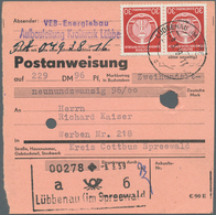 20368 DDR - Dienstmarken A (Verwaltungspost B): 1954, 30 Pf Bräunlichrot, Waager. Paar Als MeF Auf Postanw - Autres & Non Classés