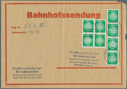 20375 DDR - Dienstmarken A (Verwaltungspost B): 1954, 5 Pf Smaragdgrün, 8 Stück Als Portogerechte MeF Auf - Other & Unclassified
