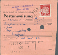 20378 DDR - Dienstmarken A (Verwaltungspost B): 1954, 4 X 30 Pf Bräunlichrot, MeF Auf Postanweisung über 1 - Autres & Non Classés