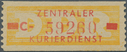 20390 DDR - Dienstmarken B (Verwaltungspost A / Zentraler Kurierdienst): 1958, Wertstreifen Für Den ZKD, 1 - Sonstige & Ohne Zuordnung