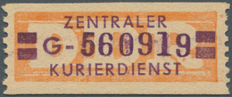 20395 DDR - Dienstmarken B (Verwaltungspost A / Zentraler Kurierdienst): 1958, Wertstreifen Für Den ZKD, 2 - Sonstige & Ohne Zuordnung