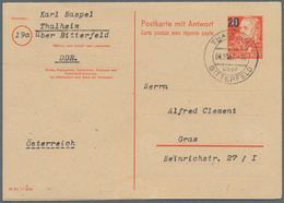 20410 DDR - Ganzsachen: 1952, 20 A. 30 Pf Rot Köpfe Antwortdoppelkarte, Zusammenhängend Hin- Und Zurück Ve - Other & Unclassified