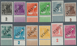 20504 Berlin: 1948, 2 Pfg. Bis 5 M. Schwarzaufdruck, Komplette Serie, Einheitlich Vom Platten. Bzw. Walzen - Other & Unclassified