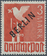 20519 Berlin: 1948, 3 M. Schwarzaufdruck, Postfrisches Luxusstück Mit Dem Plattenfehler "Strich Am Bildran - Sonstige & Ohne Zuordnung