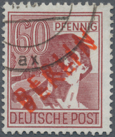 20527 Berlin: 1949, 60 Pfg. Rotaufdruck Mit Doppelaufdruck, Sauber Gestempelt, Pracht, Mehrfach Signiert U - Sonstige & Ohne Zuordnung