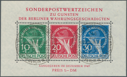 20560 Berlin: 1949, Währungsgeschädigtenblock Mit Ersttags-Sonderstempel, 30 Pfg. Mit Abart Zusätzlicher S - Sonstige & Ohne Zuordnung