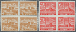 20580 Berlin: 1953, "Berliner Bauten" Serie 4 Pfg. Und 20 Pfg, Je Im Luxus-Viererblock, Ungefaltet (Mi. 43 - Other & Unclassified