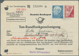 20581 Berlin: 1957, 20 Pf Karmin Bauten U. 30 Pf Blau Heuss, MiF Auf Amtlichem Formular Für Die Genehmigun - Other & Unclassified