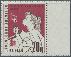 20588 Berlin: 1960, 20 + 10 Hilfswerk Berlin "Farbe Hell-lila-rosa Fehlend", Luxusrandstück (rechts), Mi. - Other & Unclassified