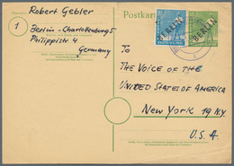 20604 Berlin - Ganzsachen: 1949, Postkarte 10 Pf Sämann, Karton Rahmfarben, 1. Zeile Anschrifthinweise 52 - Other & Unclassified