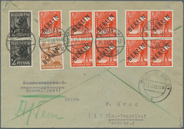 20616 Berlin - Postschnelldienst: 1949, Schnelldienstbrief Im Tarif I 1.- DM Mit 2 X 2, 9 X 8 Und 1 X 24 P - Briefe U. Dokumente