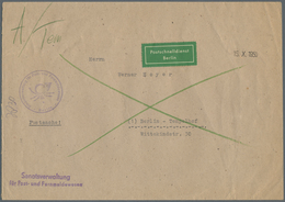 20624 Berlin - Postschnelldienst: 1949, Umschlag Cirka B5 Als Postsache, Gebührenfrei - Absender Senatsver - Briefe U. Dokumente