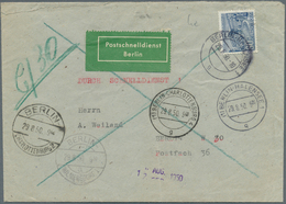 20628 Berlin - Postschnelldienst: 1950, Schnelldienstbrief 80 Pfennig Bauten I Als EF Ab Halensee 1 29.8.5 - Briefe U. Dokumente