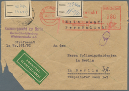 20632 Berlin - Postschnelldienst: 1952, Umschlag Kammergericht Berlin Als Schnelldienstsendung, 80 Pfennig - Brieven En Documenten