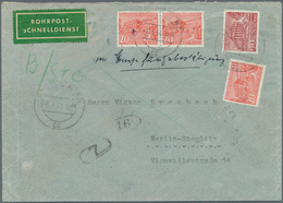 20636 Berlin - Postschnelldienst: 1954, Schnelldienstbrief Mit Empfangsschein DM 1,20 ( 80 + 40 ) Mit 3 X - Lettres & Documents