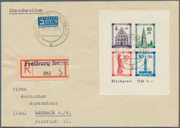 20658 Französische Zone - Baden: 1949, Freiburg Blockpaar Auf 2 Gelaufenen R-Briefen Von ''FREIBURG (BREISG - Sonstige & Ohne Zuordnung