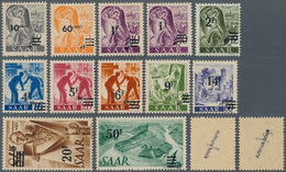 20684 Saarland (1947/56): 1947, URDRUCK, Freimarken Serie Unkomplett Mit Aufdruck Auf Urmarken, Insgesamt - Neufs