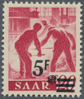 20696 Saarland (1947/56): 1947, 5 F. Auf 20 Pfg. Urdruck, Postfrisches Zentrisches Luxusstück, Signum A. B - Ongebruikt