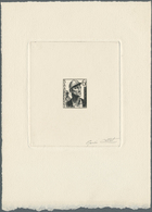 20700 Saarland (1947/56): 1948, 60 Fr. Freimarke Als épreuve D'artiste In Schwarz Mit Stecher-Unterschrift - Unused Stamps