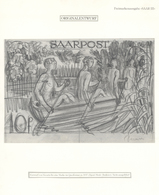 20702 Saarland (1947/56): 1948, Originalentwurf Von Decaris, Bleistiftzeichnung (22cm X 15cm) Mit Inschrif - Neufs