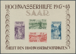 20710 Saarland (1947/56): 1948, Block "Hochwasserhilfe" Postfrisch, Signiert Hoffmann BPP - Ungebraucht